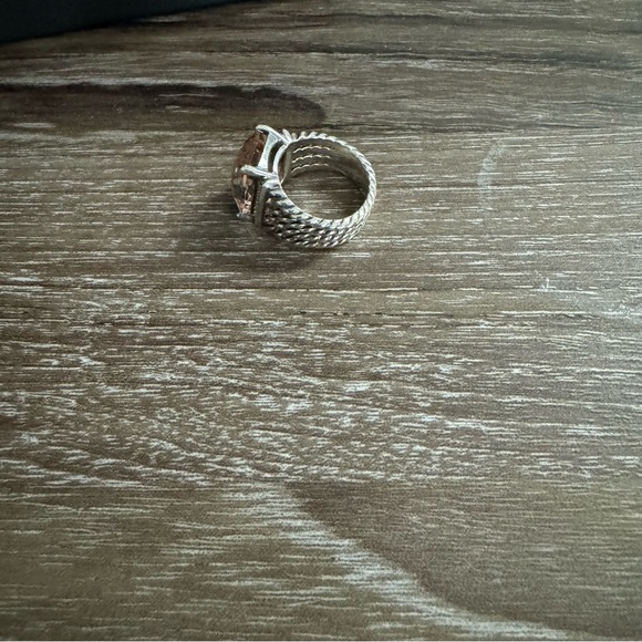 David Yurman Wheaton Morganite Diamond Ring In Sterling Silver - Picture 5 of 6